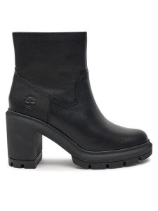 Timberland Botki TB0A26WAW021 Czarny. Czarne botki Timberland, bez wzorów, ze skóry, bez obcasa, na słupku, bez zapięcia. Za 509,99 zł.