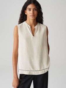 OPUS Top w kolorze kremowym rozmiar: 42. Brązowe topy Opus, bez wzorów, bez kołnierzyka, bez ramiączek. Za 100,99 zł.