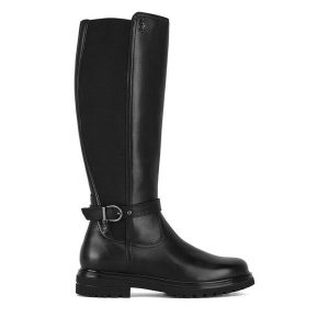 Kozaki U.S. Polo Assn. Czarne kozaki U.S. Polo Assn., bez wzorów, bez obcasa, na płaskiej podeszwie, bez zapięcia. Za 579,99 zł.