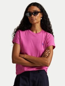 Polo Ralph Lauren T-Shirt 211B14605018 Różowy Classic Fit. Czerwone t-shirty Polo Ralph Lauren, s, bez wzorów, z bawełny, bez kołnierzyka, bez ramiączek. Za 265,99 zł.