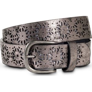 Pasek z wycinanym wzorem bonprix ciemnoszary - kolor srebra. Paski marki bonprix. Za 49,99 zł.