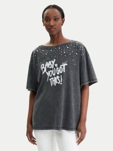 Liu Jo T-Shirt WA6131 J3868 Szary Regular Fit. Szare t-shirty Liu Jo, m, bez wzorów, z bawełny, bez kołnierzyka, bez ramiączek. Za 259,99 zł.