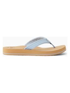 Reef Japonki "Cushion Breeze" w kolorze błękitnym rozmiar: 40. Niebieskie klapki Reef, bez wzorów, z otwartym noskiem, bez obcasa. Za 161,73 zł.