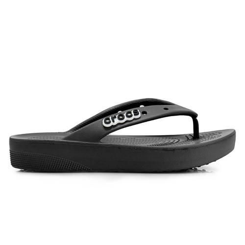 Japonki unisex Crocs Classic Platform. Czarne klapki Crocs, bez wzorów, z materiału, bez obcasa. Za 239,99 zł.