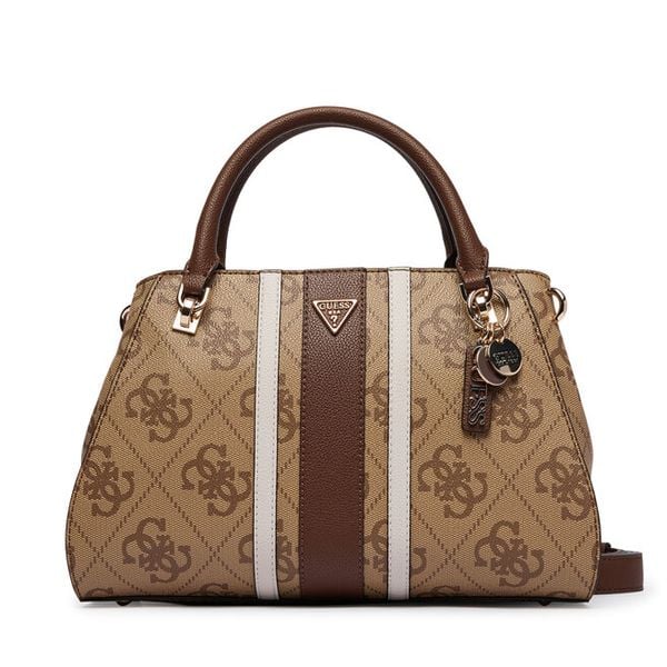 Torebka Guess. Brązowe kuferki Guess, z aplikacjami, bez dodatków. Za 749,99 zł.