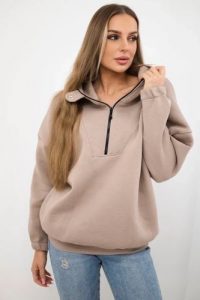 Bluza z kapturem ciemno beżowa. Brązowe bluzy KESI, l, bez wzorów, z bawełny, z kapturem. Za 218,51 zł.