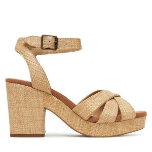 Sandały Toms. Brązowe sandały Toms, bez wzorów, bez obcasa, na słupku, bez zapięcia. Za 319,99 zł.