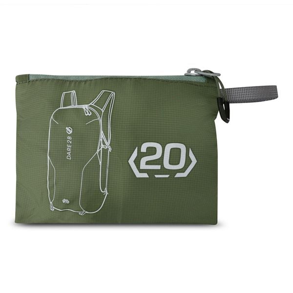 Plecak turystyczny unisex Packaway 20L. Zielone plecaki Dare 2b. W wyprzedaży za 171,20 zł.