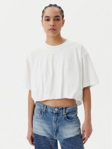PINKO T-Shirt Torrone 104257 A2F8 Biały Regular Fit. Białe t-shirty Pinko, l, bez wzorów, z bawełny, bez kołnierzyka, bez ramiączek. Za 289,99 zł.