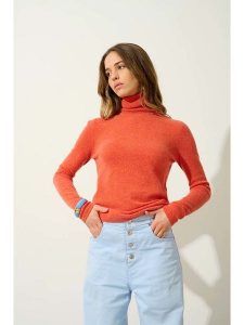 AUTHENTIC CASHMERE Kaszmirowy golf "Bise" w kolorze pomarańczowym rozmiar: S. Pomarańczowe golfy AUTHENTIC CASHMERE, bez wzorów, z kaszmiru. Za 228,38 zł.