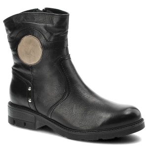 Czarne Botki Karino Damskie Wygodne Buty. Czarne botki Karino, bez wzorów, ze skóry, bez obcasa, na obcasie, bez zapięcia. Za 369,00 zł.
