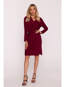 Stylove Sukienka w kolorze bordowym rozmiar: L. Czerwone sukienki Stylove, na co dzień, l, bez wzorów, z tkaniny, bez kołnierzyka, bez ramiączek, mini, proste. Za 229,99 zł.