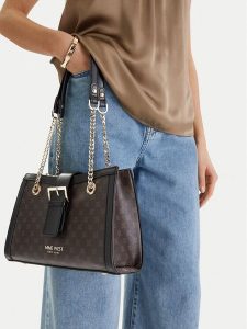 Nine West Torebka CEO-Karna-KY217 Czarny. Czarne torebki klasyczne Nine West, bez wzorów, z materiału, bez dodatków. Za 229,99 zł.