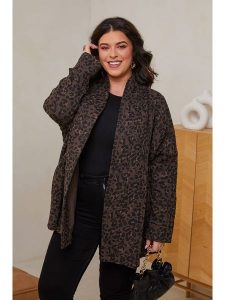 Curvy Lady Kurtka przejściowa w kolorze ciemnobrązowo-czarnym rozmiar: 40/42. Brązowe kurtki Curvy Lady, bez wzorów, z bawełny, bez kaptura. Za 153,71 zł.