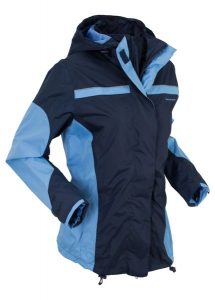 Wodoodporna kurtka funkcyjna 3 w 1. Niebieskie kurtki bonprix, bez wzorów, z polaru, bez kaptura. Za 349,99 zł.