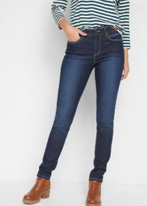 Dżinsy Skinny, mid waist ze stretchem, Skinny. Niebieskie jeansy bonprix, bez wzorów, z jeansu. Za 107,99 zł.