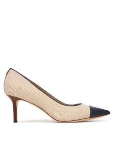 LAUREN RALPH LAUREN Szpilki 802P10395002 Beżowy. Brązowe szpilki Lauren Ralph Lauren, bez wzorów, z materiału, bez obcasa. Za 656,99 zł.