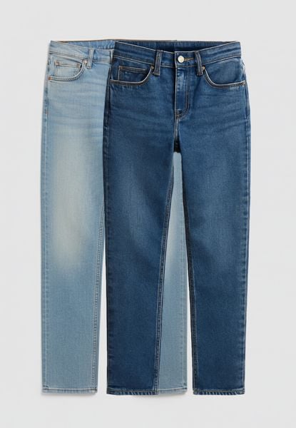 2-PAK JEANSÓW DAMSKICH LEE CBL MOM JEANS DENIM DAYS L34HUXE27 112340616 AND SKINNY SO CHIC L34GUZE28 112340591. Niebieskie jeansy Lee, bez wzorów, z denimu. W wyprzedaży za 79,99 zł.
