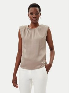 Marciano Guess Bluzka 5GGH39 7079A Beżowy Regular Fit. Brązowe bluzki Marciano Guess, z aplikacjami, z syntetyku, bez kołnierzyka, bez ramiączek. Za 179,99 zł.