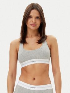 Calvin Klein Underwear Biustonosz top LV00QF8018 Szary. Szare topy Calvin Klein Underwear, l, bez wzorów, z bawełny, bez kołnierzyka, bez ramiączek. Za 149,99 zł.