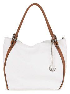 Lia Biassoni Skórzana torebka w kolorze białym - 32 x 28 x 14 cm rozmiar: onesize. Białe torebki klasyczne Lia Biassoni, bez wzorów, z materiału, bez dodatków. Za 316,24 zł.