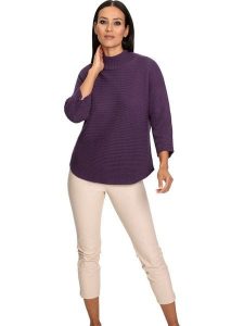 Heine Sweter w kolorze fioletowym rozmiar: 38. Różowe swetry oversize Heine, bez wzorów, prążkowane, bez ramiączek. Za 86,99 zł.