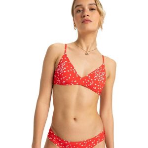 Stanik bikini typu bralette dla Kobiety PT BEACH CLASSICS Czerwony. Czerwone bikini Roxy, bez wzorów, z elastanu. Za 159,99 zł.