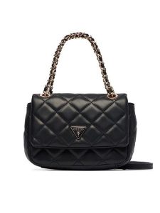 Guess Torebka Juliet Mini HWQG24 56740 Czarny. Czarne torebki klasyczne Guess, z aplikacjami, ze skóry, bez dodatków. Za 494,99 zł.
