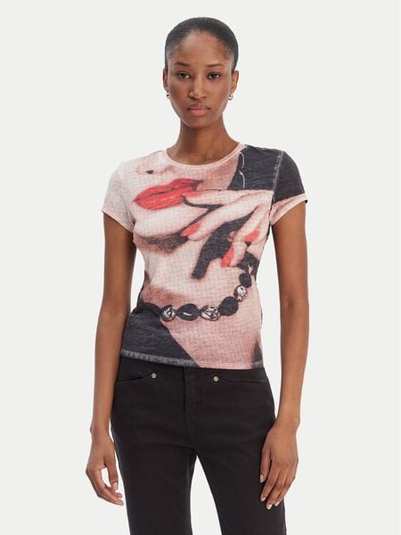 Guess T-Shirt W6RI49 KCCG0 Kolorowy Regular Fit. T-shirty Guess, xs, z aplikacjami, z syntetyku, bez kołnierzyka, bez ramiączek. Za 199,99 zł.