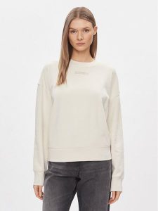 Calvin Klein Bluza Micro Logo K20K206630 Écru Regular Fit. Bluzy Calvin Klein, l, bez wzorów, z bawełny, bez kaptura. Za 359,99 zł.
