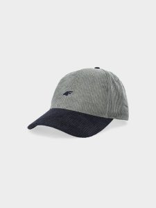 4F Czapka z daszkiem sztruksowa strapback uniseks - multikolor L/XL. Czapki 4f, bez wzorów, ze sztruksu, sportowe. W wyprzedaży za 39,99 zł.