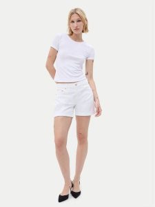 Gap Szorty jeansowe 607134-00 Biały Slim Fit. Białe szorty GAP, bez wzorów, z bawełny. Za 159,99 zł.