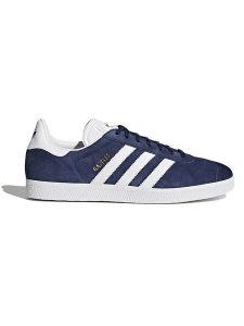Adidas Skórzane sneakersy "Gazelle" w kolorze granatowo-białym rozmiar: 41 1/3. Białe trampki ADIDAS, bez wzorów, z materiału, bez zapięcia. Za 404,65 zł.