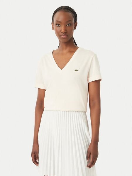 Lacoste T-Shirt TF7300 Różowy jasny Regular Fit. Czerwone t-shirty Lacoste, bez wzorów, z bawełny, bez kołnierzyka, bez ramiączek. Za 289,99 zł.