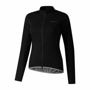 Damska kurtka wodoodporna Shimano Windflex. Czarne kurtki Shimano, bez wzorów, bez kaptura. Za 499,85 zł.