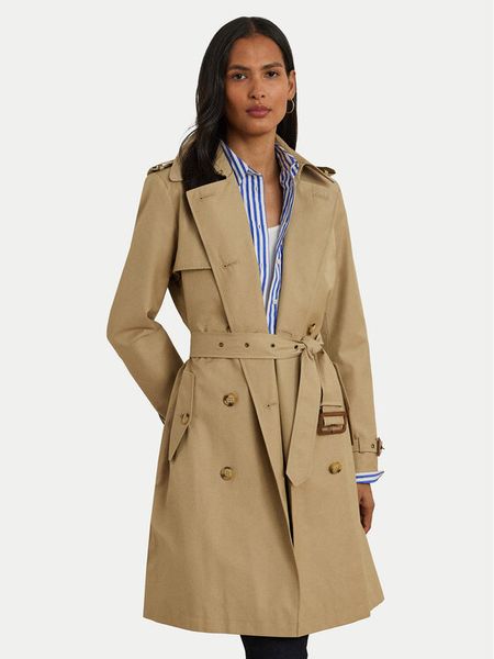 LAUREN RALPH LAUREN Płaszcz przejściowy 297967122002 Beżowy. Brązowe płaszcze Lauren Ralph Lauren, l, bez wzorów, z bawełny, bez kaptura. Za 959,99 zł.
