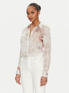 Guess Koszula W5GH59 WDW82 Kolorowy Regular Fit. Koszule Guess, xl, z aplikacjami, z syntetyku, bez kołnierzyka, bez ramiączek. Za 187,00 zł.