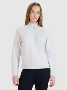 4F Bluza dresowa rozpinana bez kaptura damska - szara XS. Szare bluzy 4f, uniwersalny, bez wzorów, z bawełny, bez kaptura. W wyprzedaży za 139,99 zł.