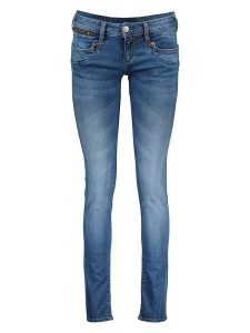 Herrlicher Dżinsy - Skinny fit - w kolorze niebieskim rozmiar: W25/L32. Niebieskie jeansy Herrlicher, z aplikacjami, ze skóry. Za 175,67 zł.