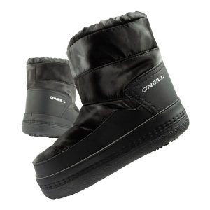 Buty śniegowce damskie O'neill Lisa. Czarne buty zimowe O'Neill, z materiału, bez obcasa, bez zapięcia. Za 177,21 zł.
