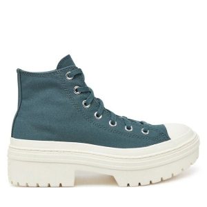 Trampki Converse. Niebieskie trampki Converse, bez wzorów, bez zapięcia. Za 269,99 zł.