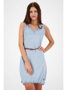 Alife and kickin Sukienka "Doja" w kolorze błękitnym rozmiar: M. Niebieskie sukienki Alife and Kickin, m, bez wzorów, ze skóry, bez kołnierzyka, bez ramiączek, mini. Za 82,99 zł.