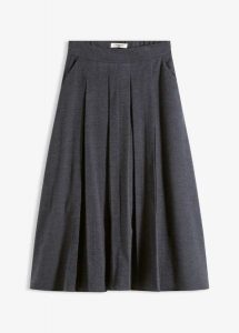 Spódnica midi z miękkiej mieszanki wiskozy. Szare spódnice bonprix, bez wzorów, z wiskozy, midi. Za 209,99 zł.