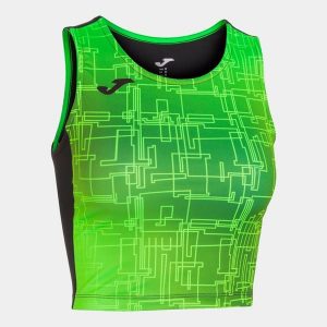 Tank top do biegania damski Joma Elite VIII. Czarne topy JOMA, xl, bez wzorów, sportowe, bez kołnierzyka, bez ramiączek. W wyprzedaży za 77,75 zł.