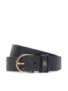Tommy Hilfiger Pasek Damski Essential Effortless 3.5 AW0AW17757 Granatowy. Niebieskie paski TOMMY HILFIGER, bez wzorów, ze skóry. Za 199,99 zł.