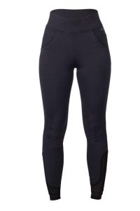Damskie legginsy jeździeckie o średniej przyczepności HKM Tammy. Czarne legginsy HKM, bez wzorów, z materiału, z podwyższonym stanem, długie. Za 254,00 zł.