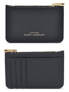 ATELIERS SAINT GERMAIN Skórzane etui w kolorze czarnym na karty - 13 x 9 x 0,2 cm rozmiar: onesize. Czarne portfele ATELIERS SAINT GERMAIN, bez wzorów, z materiału. Za 195,99 zł.