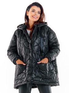 Awama Kurtka pikowana w kolorze czarnym rozmiar: onesize. Czarne kurtki Awama, bez wzorów, bez kaptura. Za 315,95 zł.