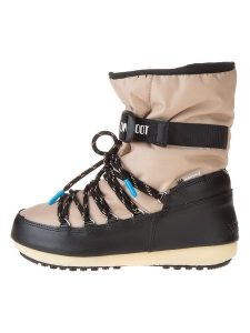 Moon Boot Botki zimowe "Loop" w kolorze beżowym rozmiar: 38. Brązowe botki Moon Boot, na zimę, bez wzorów, z materiału, bez obcasa, bez zapięcia. Za 390,92 zł.