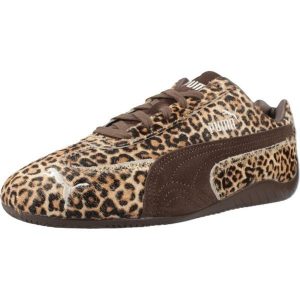 Buty PUMA YELLOW SPEEDCAT WILD WNS Nadruk zwierzęcy. Brązowe buty trekkingowe Puma, ze skóry, bez zapięcia. Za 468,99 zł.